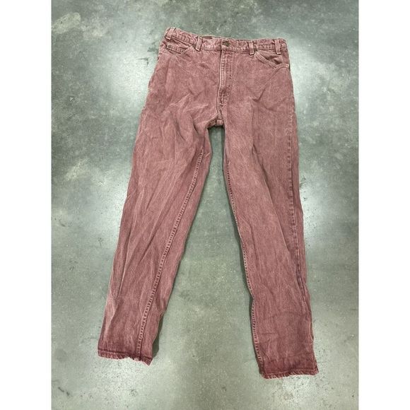 VTG 1990s Levi’s 550 Tapered Leg MAROON Burgundy Denim Jeans‎ 36x34 Orange Tab - Picture 1 of 11